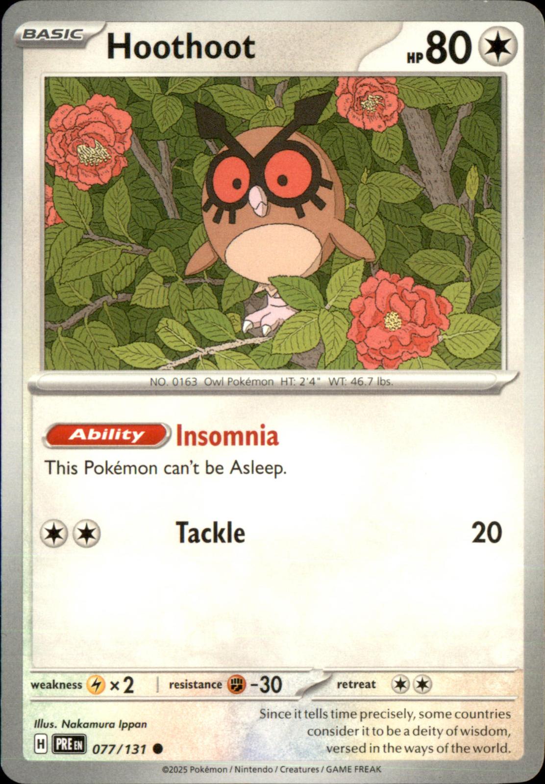 Hoothoot 077/131 Common Prismatic Evolutions NM/M
