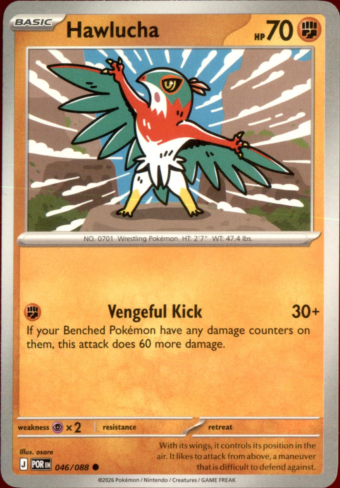 Hawlucha 046/088 Common Perfect Order NM/M