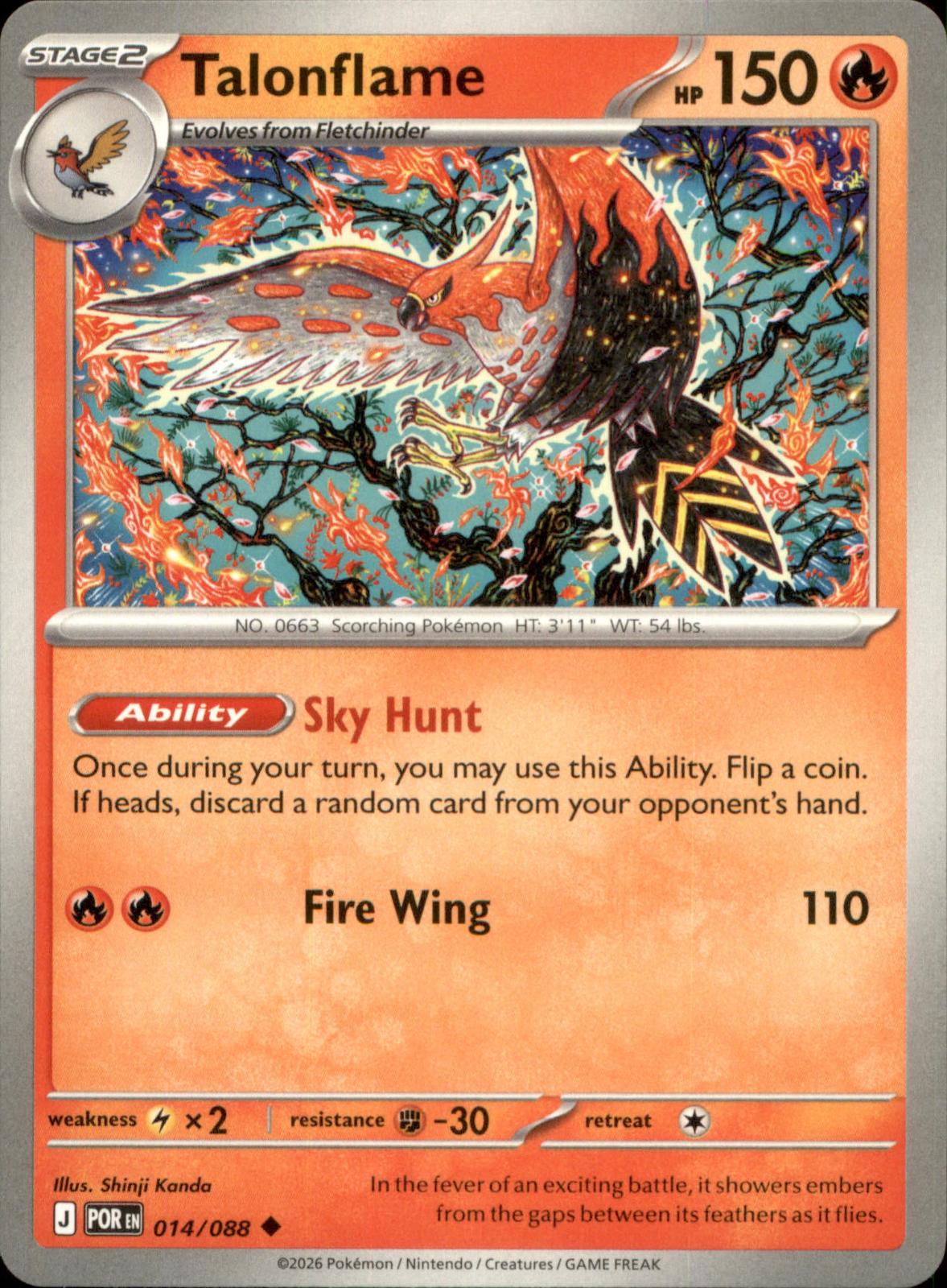 Talonflame 014/088 Uncommon Perfect Order NM/M