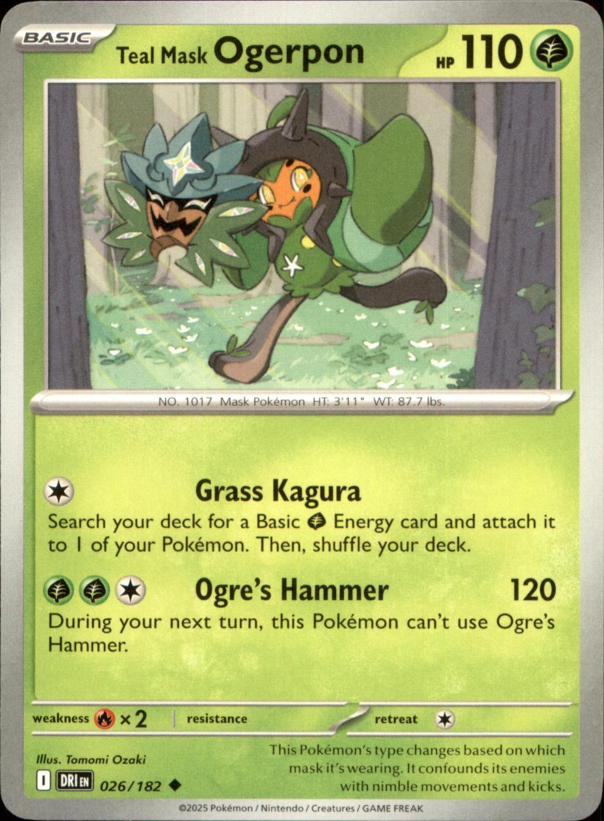 Teal Mask Ogerpon 026/182 Uncommon Destined Rivals NM/M