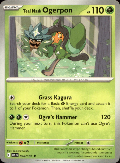 Teal Mask Ogerpon 026/182 Uncommon Destined Rivals NM/M