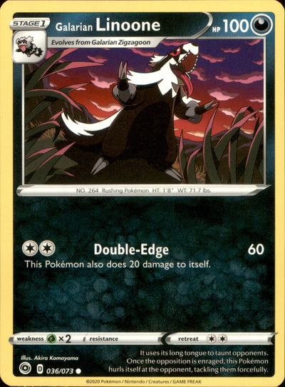Galarian Linoone 036/073 Common Champion's Path NM/M