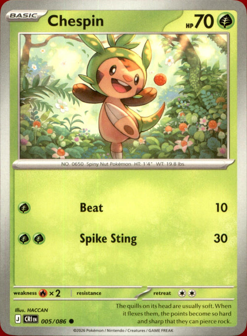 Chespin 005/086 Common Chaos Rising NM/M
