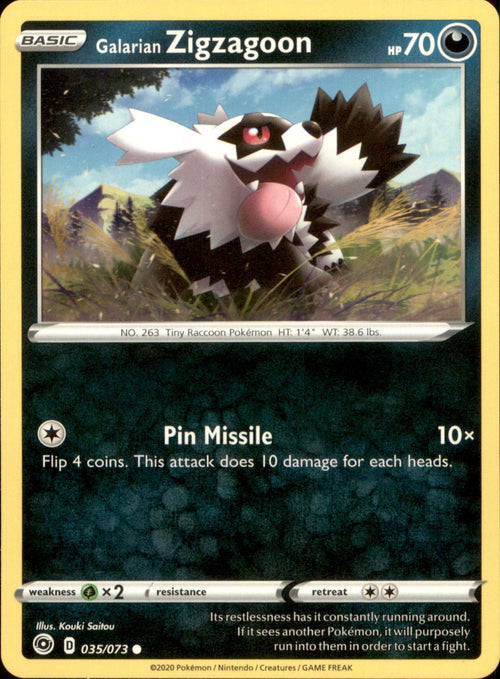 Galarian Zigzagoon 035/073 Common Champion's Path NM/M