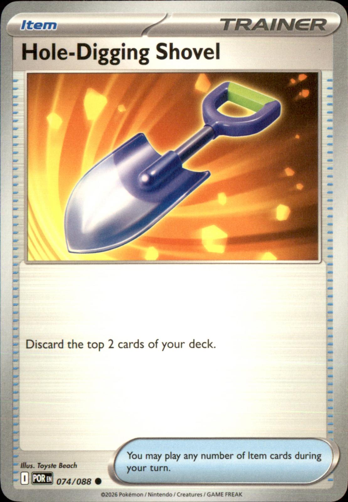 Hole-Digging Shovel 074/088 Common Perfect Order NM/M