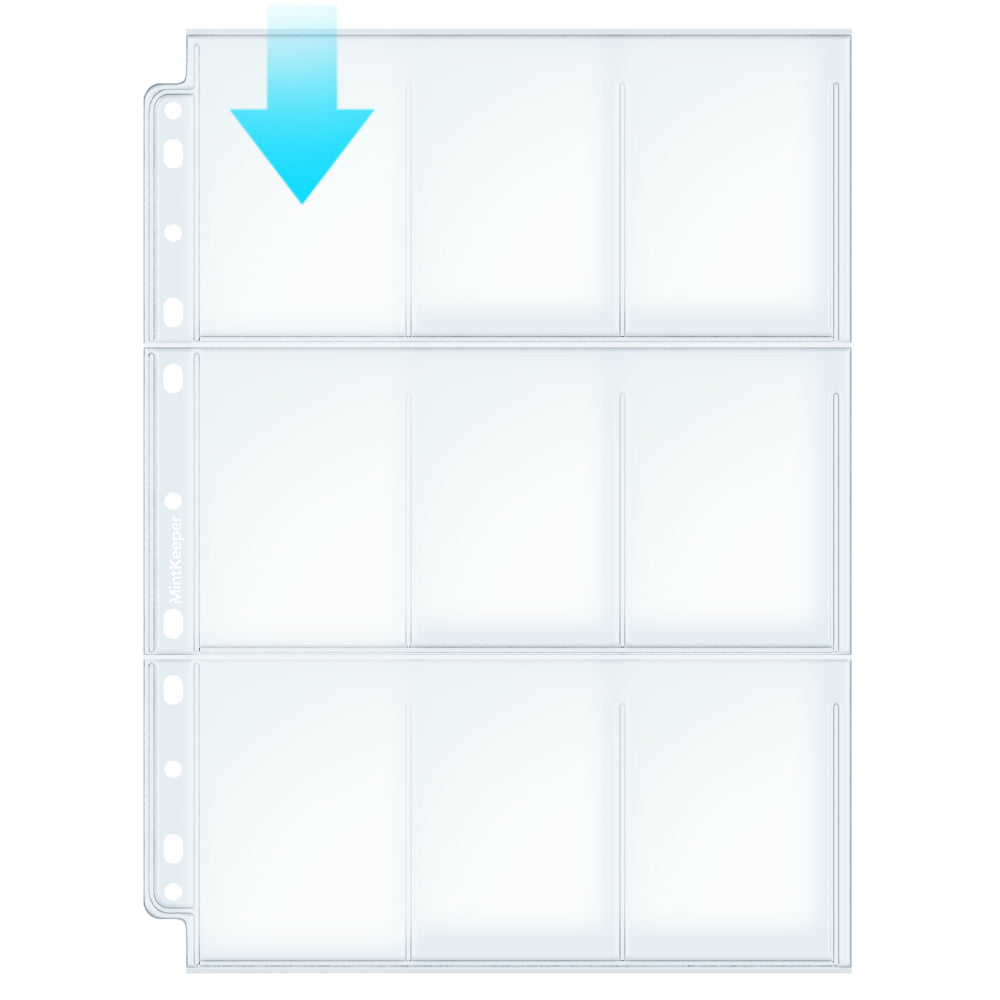 MintKeeper 9-Pocket Premium Sleeve Pages - Clear