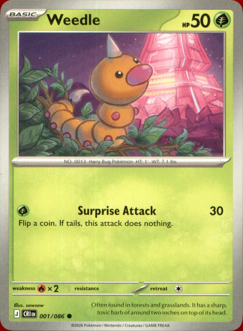 Weedle 001/086 Common Chaos Rising NM/M