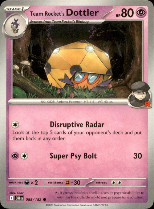 Team Rocket's Dottler 088/182 Common Destined Rivals NM/M
