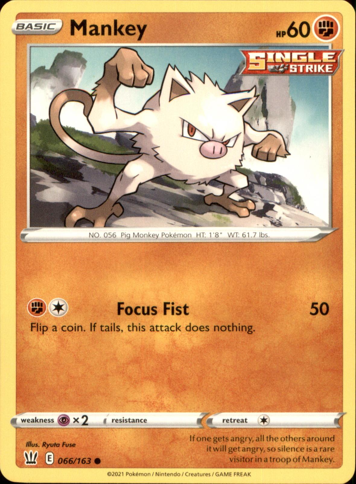 Mankey 066/163 Common Battle Styles NM/M