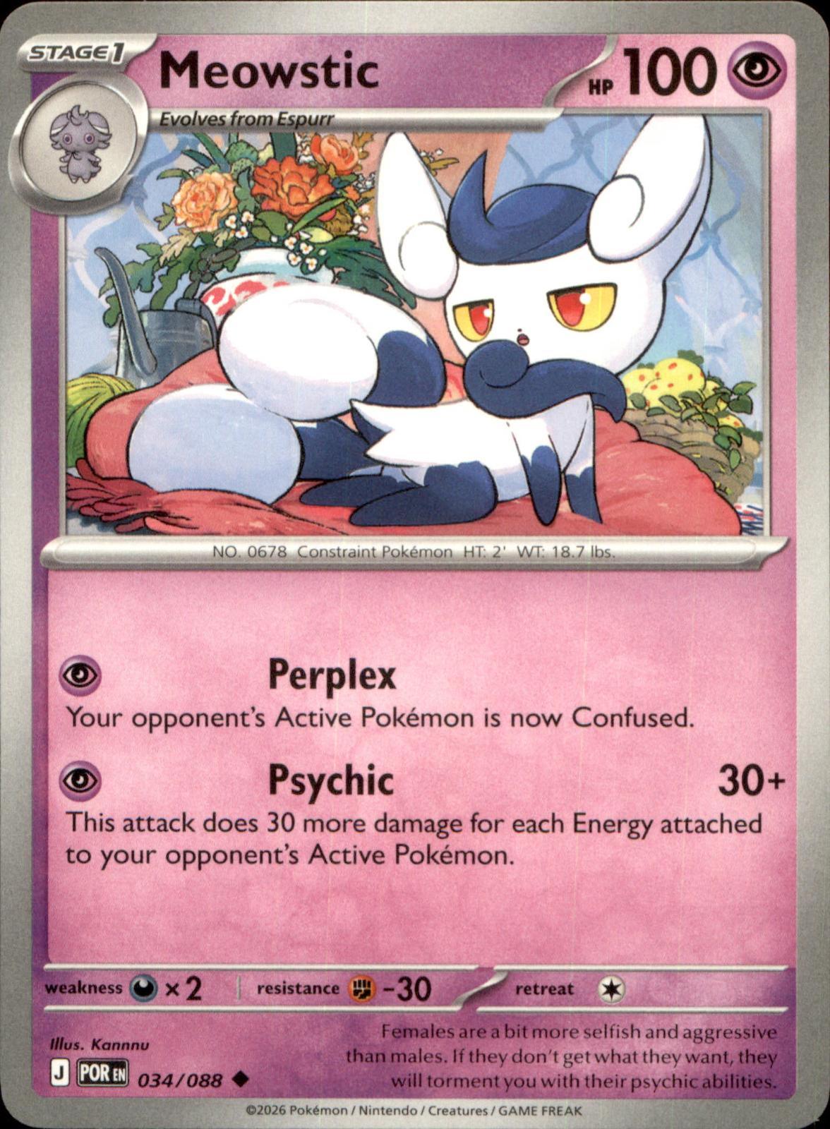 Meowstic 034/088 Uncommon Perfect Order NM/M