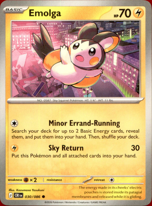 Emolga 030/086 Common Chaos Rising NM/M