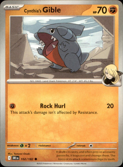 Cynthia's Gible 102/182 Common Destined Rivals NM/M