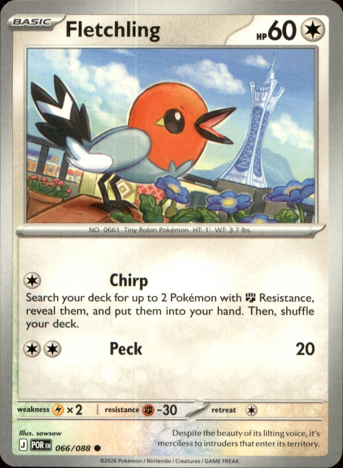 Fletchling 066/088 Common Perfect Order NM/M